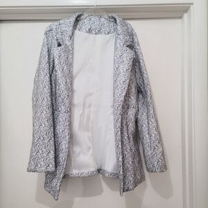 Blue and White Lined Coat